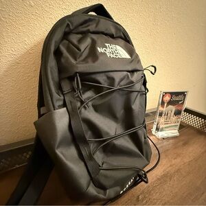 The North Face Black Backpack with Bungee Cords